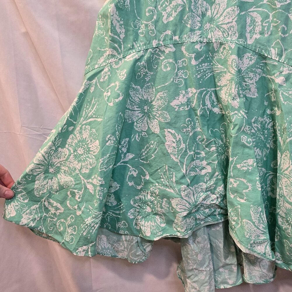Vintage Together Dress Green Floral Side Zip Buckle Straps Size 12 - Picture 5 of 8